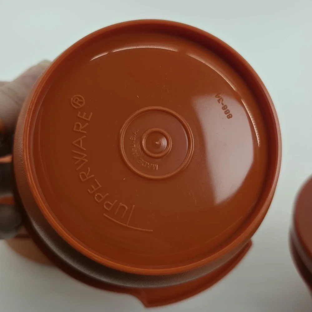 Tupperware Seal N Serve Bowls Lids Set of 3 Orange #886, #1268, #1436 Vintage